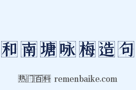 和南塘咏梅造句是什么意思的图片